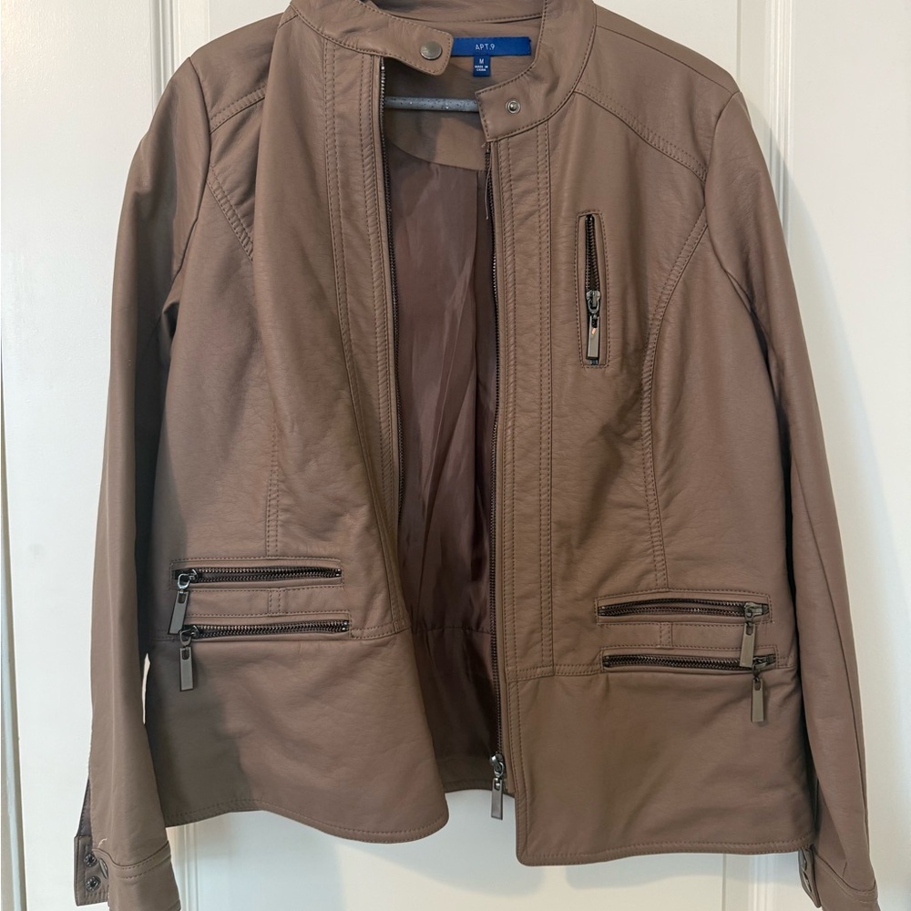 Brown Faux Leather Jacket